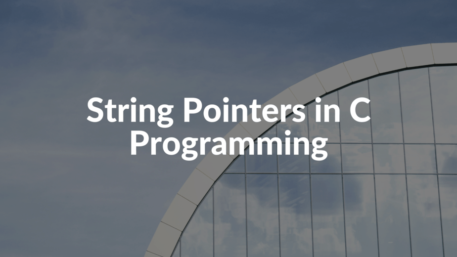 String Pointer in C