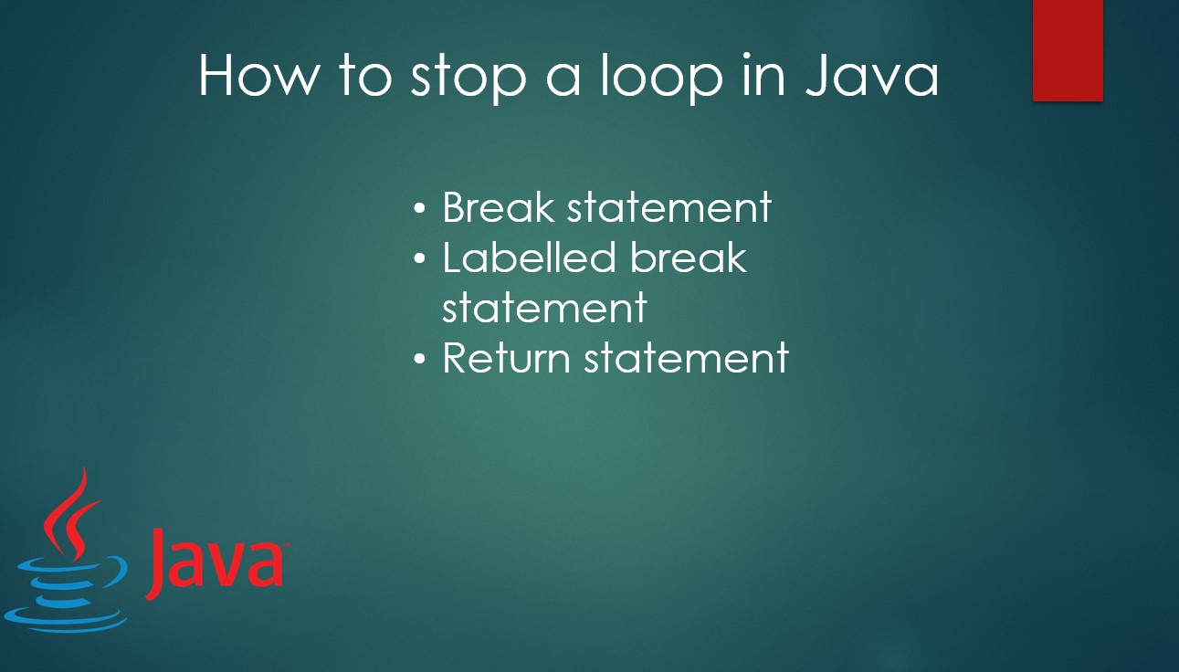 Break statement in Java